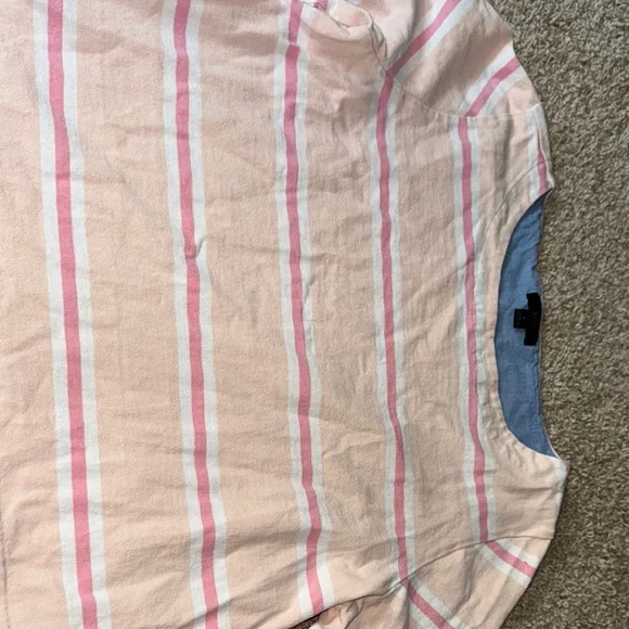 J. Crew Pink and White Long Sleeve Tee - Picture 3 of 4